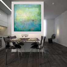 Load image into Gallery viewer, Abstract Green Painting Calming Abstract Canvas Art A045