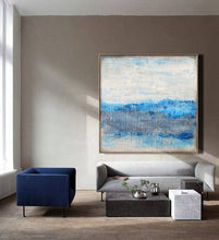 Load image into Gallery viewer, Blue White Abstract Painting Sea Level Abstract Oil Painting Np042
