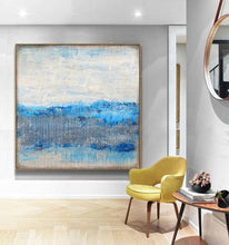 Load image into Gallery viewer, Blue White Abstract Painting Sea Level Abstract Oil Painting Np042
