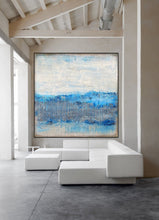 Load image into Gallery viewer, Blue White Abstract Painting Sea Level Abstract Oil Painting Np042