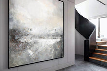 Load image into Gallery viewer, Ocean Painting Sea Landscape Painting Gray Abstract Painting Qp096