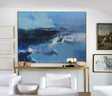 Load image into Gallery viewer, Deep Blue Sea Abstract Painting Oversized Living Room Painting Np047