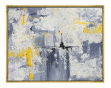 Load image into Gallery viewer, Grey White Yellow Abstract Painting Original Texture Art Ap033