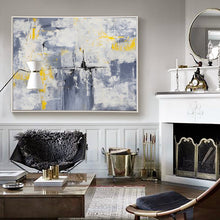 Load image into Gallery viewer, Grey White Yellow Abstract Painting Original Texture Art Ap033