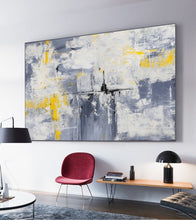 Load image into Gallery viewer, Grey White Yellow Abstract Painting Original Texture Art Ap033