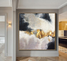 Load image into Gallery viewer, Gold Leaf Painting Abstract Acrylic Painting On Canvas For Living Room Ap052