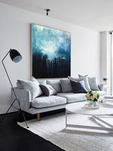 Load image into Gallery viewer, Large Blue Abstract Art Sky Landscape Oil Painting Dp131