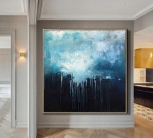 Load image into Gallery viewer, Large Blue Abstract Art Sky Landscape Oil Painting Dp131
