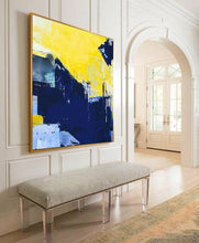 Load image into Gallery viewer, Blue Yellow Abstract Painting Large Canvas Art Work Np045