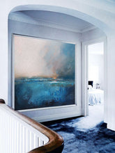 Load image into Gallery viewer, Sky Landscape Oil Painting, Blue Abstract Art Bl011