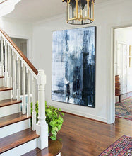 Load image into Gallery viewer, Deep Blue Abstract Art Living Room Art Painting Np056