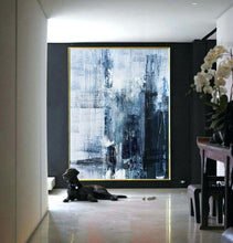 Load image into Gallery viewer, Deep Blue Abstract Art Living Room Art Painting Np056