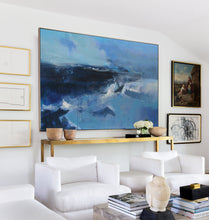 Load image into Gallery viewer, Deep Blue Sea Abstract Painting Oversized Living Room Painting Np047