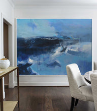 Load image into Gallery viewer, Deep Blue Sea Abstract Painting Oversized Living Room Painting Np047