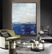 Load image into Gallery viewer, Blue And White Abstract Painting Large Abstract Sky Painting on Canvas Dp101