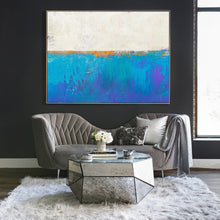 Load image into Gallery viewer, Blue Seascape Skyline Painting Big Painting for Living Room Np047
