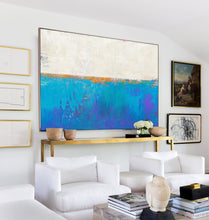 Load image into Gallery viewer, Blue Seascape Skyline Painting Big Painting for Living Room Np047