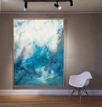 Load image into Gallery viewer, Blue Sky And White Cloud Canvas Abstract Painting Gp032