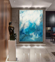Load image into Gallery viewer, Blue Sky And White Cloud Canvas Abstract Painting Gp032