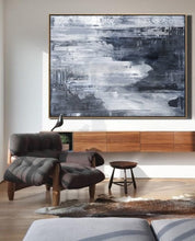 Load image into Gallery viewer, Black And White Painting Horizontal Wall Art Ap041