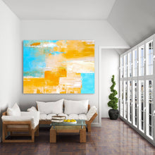 Load image into Gallery viewer, Light Blue Texture Palette Abstract Oil Painting On Canvas Np010