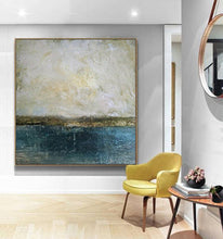 Load image into Gallery viewer, Beige Sky Landscape Canvas Painting,Sunset Painting Np052