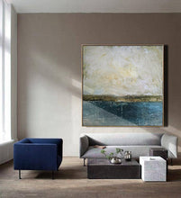 Load image into Gallery viewer, Beige Sky Landscape Canvas Painting,Sunset Painting Np052