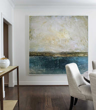 Load image into Gallery viewer, Beige Sky Landscape Canvas Painting,Sunset Painting Np052