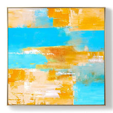 Load image into Gallery viewer, Blue Yellow Abstract Painting Abstract Canvas Wall Art Np008