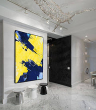 Load image into Gallery viewer, Yellow Bule Texture Palette Abstract Oil Painting On Canvas Np043