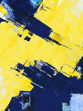 Load image into Gallery viewer, Yellow Bule Texture Palette Abstract Oil Painting On Canvas Np043