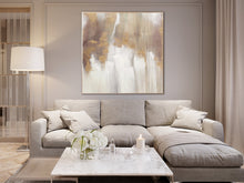 Load image into Gallery viewer, Large Gold White Abstract Painting Large Living Room Art Gp018