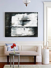 Load image into Gallery viewer, Black And White Abstract Wall Painting For Living Room Ap019