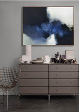 Load image into Gallery viewer, Deep Blue Abstract Painting Ocean Painting Black White Painting Ap008