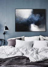 Load image into Gallery viewer, Blue Abstract Art Black And White Painting Blue Grey Canvas Art Ap031