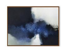 Load image into Gallery viewer, Deep Blue Abstract Painting Ocean Painting Black White Painting Ap008