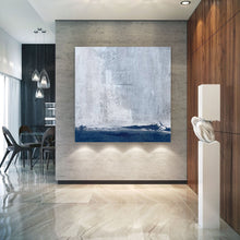 Load image into Gallery viewer, Deep Blue Grey Sky Abstract Painting Beautiful Canvas Wall Art Np046