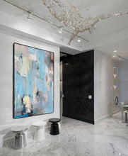 Load image into Gallery viewer, Original Blue Abstract Painting Large Canvas Art Np009