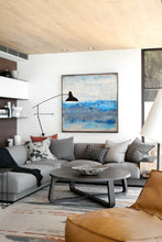 Load image into Gallery viewer, Blue White Abstract Painting Sea Level Abstract Oil Painting Np042