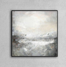 Load image into Gallery viewer, Ocean Painting Sea Landscape Painting Gray Abstract Painting Qp096