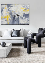 Load image into Gallery viewer, Grey White Yellow Abstract Painting Original Texture Art Ap033