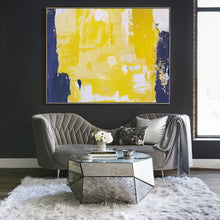 Load image into Gallery viewer, Yellow Abstract Wall Art White Abstract Painting Blue Abstract Art Np032