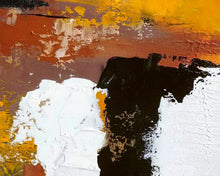 Load image into Gallery viewer, Black White Abstract Canvas Painting Orange Painting Living Room Art Np006