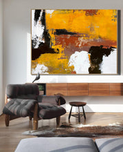 Load image into Gallery viewer, Black White Abstract Canvas Painting Orange Painting Living Room Art Np006