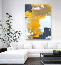 Load image into Gallery viewer, Orange Yellow Abstract Painting Hallway White Abstract Painting Np051