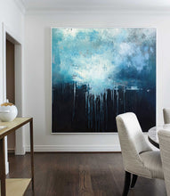 Load image into Gallery viewer, Large Blue Abstract Art Sky Landscape Oil Painting Dp131