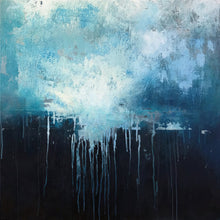 Load image into Gallery viewer, Large Blue Abstract Art Sky Landscape Oil Painting Dp131