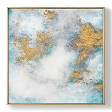 Load image into Gallery viewer, White Gold Abstract Art Oil Painting On Canvas Office Decor Dp097