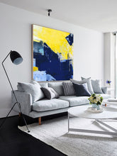 Load image into Gallery viewer, Blue Yellow Abstract Painting Large Canvas Art Work Np045