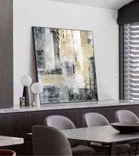 Load image into Gallery viewer, City Skyline Gold Art,Black White Painting,Large Original Abstract Art Qp092